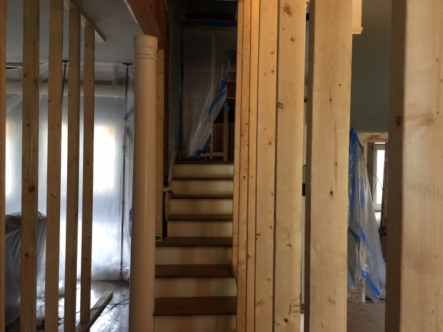 temp wall and stairs